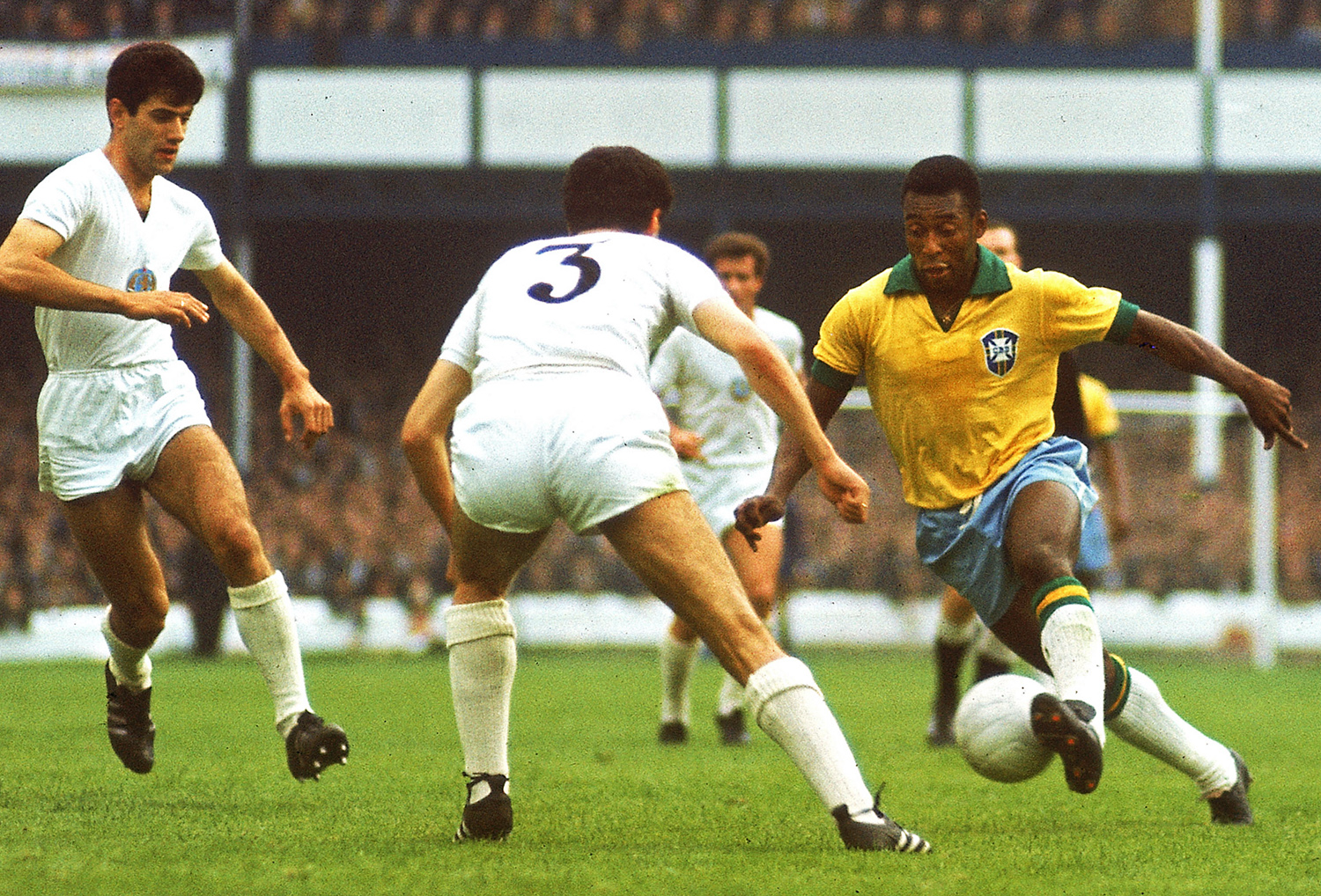 Brazil playing in their former white home kit